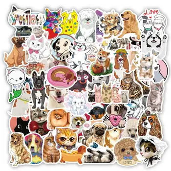 Pet Suņiem, Kaķiem, Uzlīmes 160 Gab Cute Dzīvnieki Anime, Uzlīmes, Iepakojums Skeitborda Klēpjdatoru Telefonu Grāmatiņa Velosipēdu Atdzist Decal Mazulis, Rotaļu