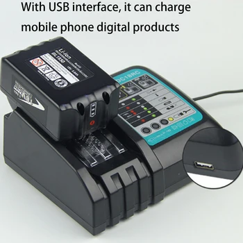 Piemērots Makita Lādētāju 14V-18V Litija Akumulatoru Lādētājs DC18RC Ātri Lādētājs ar USB-ES Plug