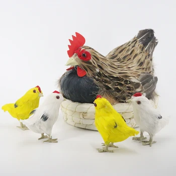Piepildīta Plīša rotaļlieta vistas vistu simulācijas cālis izšķilšanās vistas taisnība spalvu restorāns apdare lauksaimniecības produktu decorat