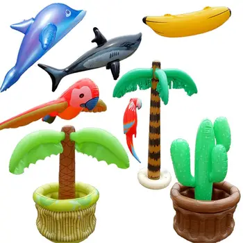 Piepūšamās Kokosriekstu Koku Ledus Kausu Putnu Haizivs Piepūšamās Rotaļlietas Beach Baseins Puse Iepakojums Dzērieniem Bērniem Rotaļlietas