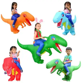 Piepūšamās Kostīms Bērniem, Bērniem Dinozauru T REX Kostīmi Uzspridzināt Masku Talismans Cosplay Kostīms Zēniem Meitenēm