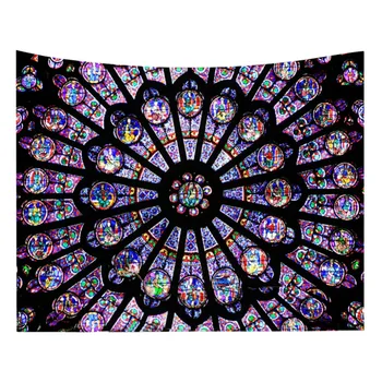 Piliens Kuģniecības Notre Dame Cathedral Parīzē Dienvidu Roze Logu Gobelēns Poliestera Iespiesti Sienas Karājas Dekors Art