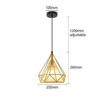 Piramīdas kulons lampas black putnu būris kulons lampas dzelzs mūsdienu minimālisma retro bēniņu metāla būris ar E27