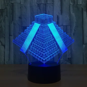 Piramīdas Meksikā Gaismas 7 Krāsas, Mainot Lampas USB Gultas Miega Galda Nakts Gaisma Guļamistaba Dekori, Dāvanas 3D LED Gaismas Nakts gaisma