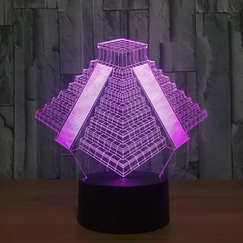 Piramīdas Meksikā Gaismas 7 Krāsas, Mainot Lampas USB Gultas Miega Galda Nakts Gaisma Guļamistaba Dekori, Dāvanas 3D LED Gaismas Nakts gaisma