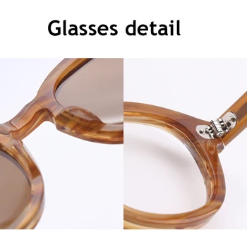 Polarizētās Saulesbrilles, Vīriešu, Sieviešu, Džonijs Deps Brilles Luksusa Zīmolu Dizaina Acetāts Vintage Stila vadītāja Brilles augstākās Kvalitātes 0805