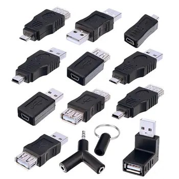 Portatīvo USB Adapteri Uzstādīt Plug-and-play Portatīvo OTG Converter Savienotājs, kas Atbalsta Datu Sinhronizācijas Un Uzlādes 12pcs/komplekts