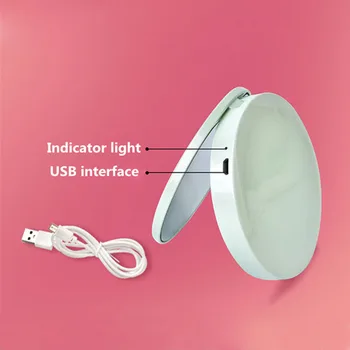 Portatīvā LED Apgaismota Mini Apļveida Aplauzums Spogulis Kompakts Ceļojumu Sensoru, Apgaismojums, Kosmētikas Spogulis USB Bezvadu Uzlāde