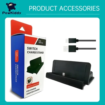 POWKIDDY USB Type-C Uzlādes Statīvs Lādētāju, lai Pārslēgtos Lite Konsoles Doks Turētājs NS Slēdzis Lite Dock Staciju, Lādētāju Stāvēt