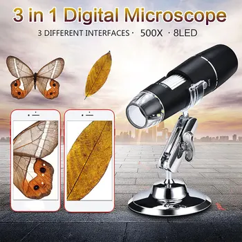 Praktiski Endoskopu Fotogrāfijas Ausu Tīrīšanas Līdzeklis Ūdensizturīgu ABS 0.3 mp 500 X Inspekcijas Mobilie Telefoni Digitālo Mikroskopu