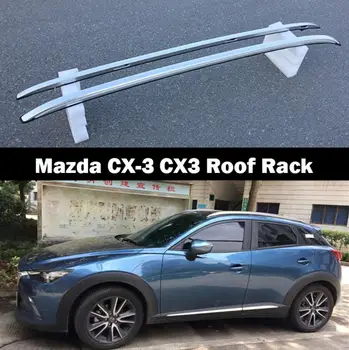 Priekš Mazda CX-3 CX3 2016 2017 2018 2019 Alumīnija sakausējums, Sudraba Top Jumta Sliedes Bagāžniekam Sānu joslas Apdare, Apdares Auto Piederumi
