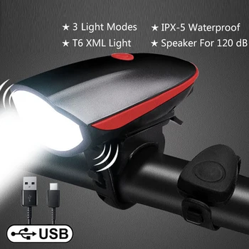 Priekšējais Velosipēda Gaismas USB ar Ragu Uzlādējams Velosipēdu Apgaismojums Ūdensnecaurlaidīgs Velo Lukturu spēcīgu kabatas Lukturīti Lampas MTB Piederumi