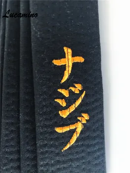 Profesionālās kyokushin karate kyokushinkai melnā josta Japāna Tokyodo jostas Japāņu abpusējs izšuvumi Tokyodo oriģināls
