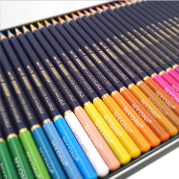 Profesionālās Ūdenī Šķīstošu Koksnes Krāsainu Zīmuļi 12 24 36 48 72 Krāsas Premium Soft Core Skolas Zīmējumu Skiču Mākslas Piederumi