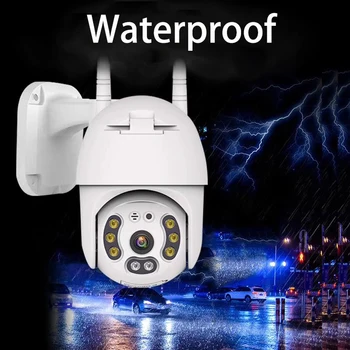PTZ Bezvadu IP Kamera Ūdensizturīgs Digitālā Zoom Speed Dome Super 1080P WiFi Drošības CCTV Auto-Tracking AI Cilvēka Atklāšana