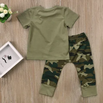 Pudcoco Cute Gadījuma Jaundzimušā bērna Baby Zēni Meitenes Camo Īss T-krekls Topi Kamuflāžas Bikses Apģērbs, Apģērbu Komplekts