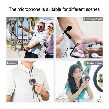 PULUZ 1,5 m, Mini Mikrofons Clip-on Atloks Lavalier USB-C/Tips-C Jack Lavalier Vadu Kondensatoru Ierakstīšanas Mikrofons Viedtālrunis