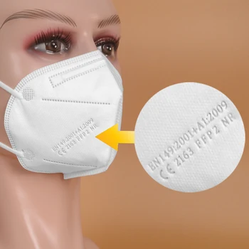 Putekļu maska ffp2 seju, 5 Slāņi sejas maskas filtrs Mutes maska, melnā FFP2mask spānija maska fpp2 approv tušas mascarilla ventilatio