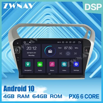 PX6 4G+64G Android 10.0 Auto DVD Stereo Multimediju, Lai PEUGEOT 301-2018 Radio, GPS Navi Audio Video stereo galvas vienība bez maksas kartē