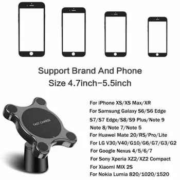 Qi Bezvadu Automašīnas Lādētājs Magnetic Mount Holder Samsung Note10 S10 S10+ S9 iPhone X XS MAX XR Universal