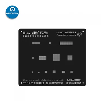 QianLi 3D BGA Reballing Trafaretu iPhone 5S 6S 6 7 8 X Elektriski Loģikas Modulis Lodēšanas Remonts Lodēt Veidni Melnā Tērauda Sietu
