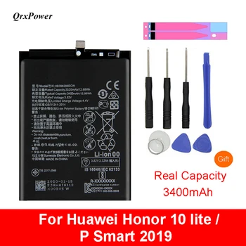 QrxPower Nomaiņa Akumulatora 3400mAh HB396286ECW Par Huawei Honor 10 Lite / P Smart 2019