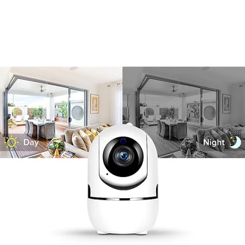 QZT 360° Mājas Drošības Kameru Uzraudzības Iekštelpu IP Camera ar WIFI Mini Bērnu Monitors, ar Infrasarkano Nakts Redzamības Video Kamera, WIFI 1080P
