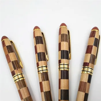 Radošā luksusa roku darbs, koka Gēla tintes pildspalva 0.5 mm, melna tinte dabas krāsu tintes pildspalvu kā dāvana business un office
