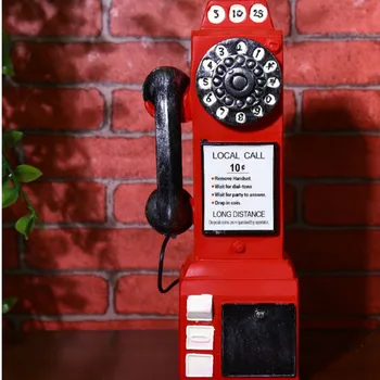 Radošā Vintage Sveķu Telefona Modeli Cūciņa Banka Retro Amatniecības Naudas Kaste Mājās apdare Bāra Dekori Aksesuāri
