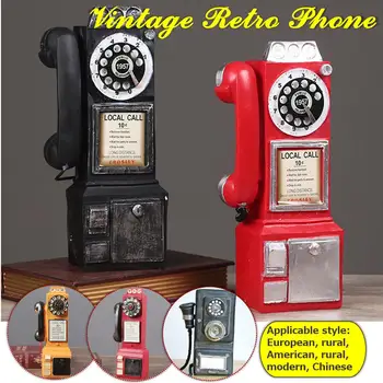 Radošā Vintage Sveķu Telefona Modeli Cūciņa Banka Retro Amatniecības Naudas Kaste Mājās apdare Bāra Dekori Aksesuāri