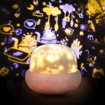 Radošā Zvaigžņu Mēness Projectable Nakts Gaisma Led Projekcijas Sēņu Lampas galda lampas Debesis, Okeāna Viļņu Bērnu Projektoru Lampas Bērniem