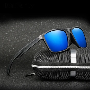 Ralferty Polarizētās Saulesbrilles, Vīriešu Braukšanas Zvejas Sporta Brilles UV400 Retro Kvadrātveida Saules Brilles Vīriešiem Imitācija Koka K1046