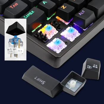 Redragon DAKSA K576 Varavīksnes USB Mechanical Gaming Keyboard Zilā Slēdzis LED Backlit 87 Taustiņi Anti-dubultattēlu Vadu, DATORA, Datoru Spēlētājs