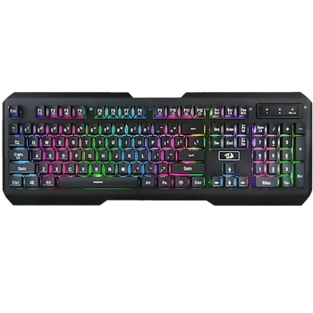 REDRAGON K506 Kentauru Mēms klusums 7-krāsu varavīksnes aizmugurgaismojumu Pilna izmēra spēli tastatūra ar melnu klaviatūru skaits