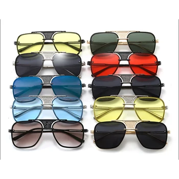 Retro Metāla Kvadrātveida Izgriezums Saulesbrilles Vīrieši Sievietes Pavisam Dizainera Steampunk Vintage Brilles Oculos De Sol Toņos UV Aizsardzība