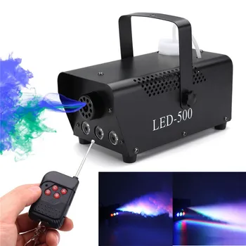 RGB LED Miglas Mašīna, Tālvadības pults, Apgaismojums, DJ Puses Posmā Dūmu Metējs Krāsains Smidzinātājs Zimne Ognie Disko Dj Kāzu 500W