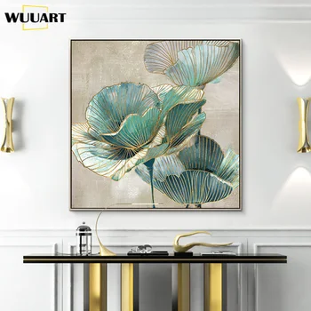 Roku gleznots uz audekla lotus eļļas glezna mūsdienu plakātu stila sienas mākslu, dzīvojamās istabas krāsošanas ziedi deco dzīvojamā istaba mājās