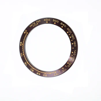 Rolamy Nomaiņa Augstas Kvalitātes Tīras Keramikas Brūns Ar Zelta Rakstiem 38.6 mm Skatīties Bezel par Rolex DAYTONA 116500 - 116520