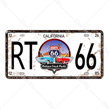 Route 66 numura zīme Vintage Metāla Plakātu Retro Skārda Kalifornijas Skārda Zīmes Valde, Pub, Bārs, Kafejnīca Garāžas Sienu Dekors 15x30cm