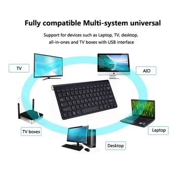 Rovtop 2.4 G Bezvadu Tastatūru Un Peli, Mini Multimediju Klaviatūras Peles Combo noteikti Notebook, Laptop Mac Desktop PC TV Biroja