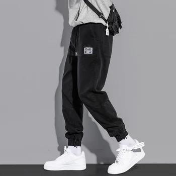 Rudens Jauna Modes Vīriešu Džinsi Augstas Kvalitātes Loose Fit Ikdienas Kravu Bikses Japāņu Dizaineru, Vintage Streetwear Hip Hop Joggers