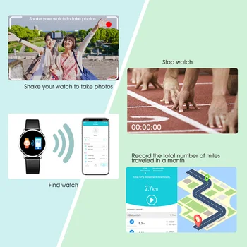 RUNDOING Q8 Smart Skatīties Krāsu OLED Ekrāns Smartwatch sieviešu Modes Fitnesa Tracker Sirds ritma monitors