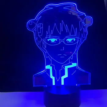 Saiki K Anime Lampas Postošo Dzīves Saiki K Guļamistabai Akrila 3D Lampas Dekors Nightlight Bērniem Faniem Ziemassvētku Dāvanu Dzimšanas dienā