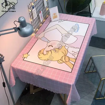 Sailor Moon Galdauts 3D iespiesti Kvadrātveida/Taisnstūrveida Putekļu izturīgs Galda Segums Puse Mājas Dekoru TV Attiecas