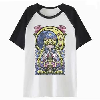Sailor moon t krekls apģērbu harajuku tee femme t-krekls sieviešu topi karikatūra sieviešu kawaii t grafiskais K4638