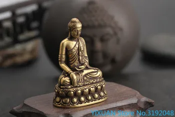 Sakyamuni cobre artesanías antiguo budista cobre tallado colgante ornamentos colección