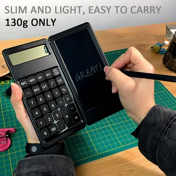 Salokāma Kalkulators Ar Grafikas Tablete Zīmēšanas bloks Smart LCD, Portatīvo Pogu Akumulatoru ar Irbuli Zīmuli