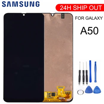 Samsung Galaxy A50 SM-A505FN/DS A505F/DS A505 LCD Displejs, Touch Screen Digitizer Montāža Ar Rāmi Samsung lcd A50