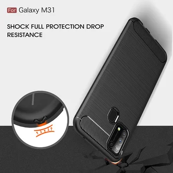 Samsung Galaxy M31 Gadījumā Mīksta Silikona Oglekļa Šķiedras Triecienizturīgs Biznesa Aizmugurējo Vāciņu samsung m31 M31 Coque būtiska 6.4 collu