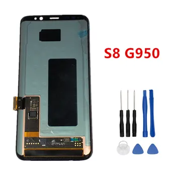 SAMSUNG Galaxy S8 G950 G950F LCD Displejs, Touch Screen Digitizer Nomaiņa SAMSUNG S8 Plus G955 G955F LCD ar Rāmi